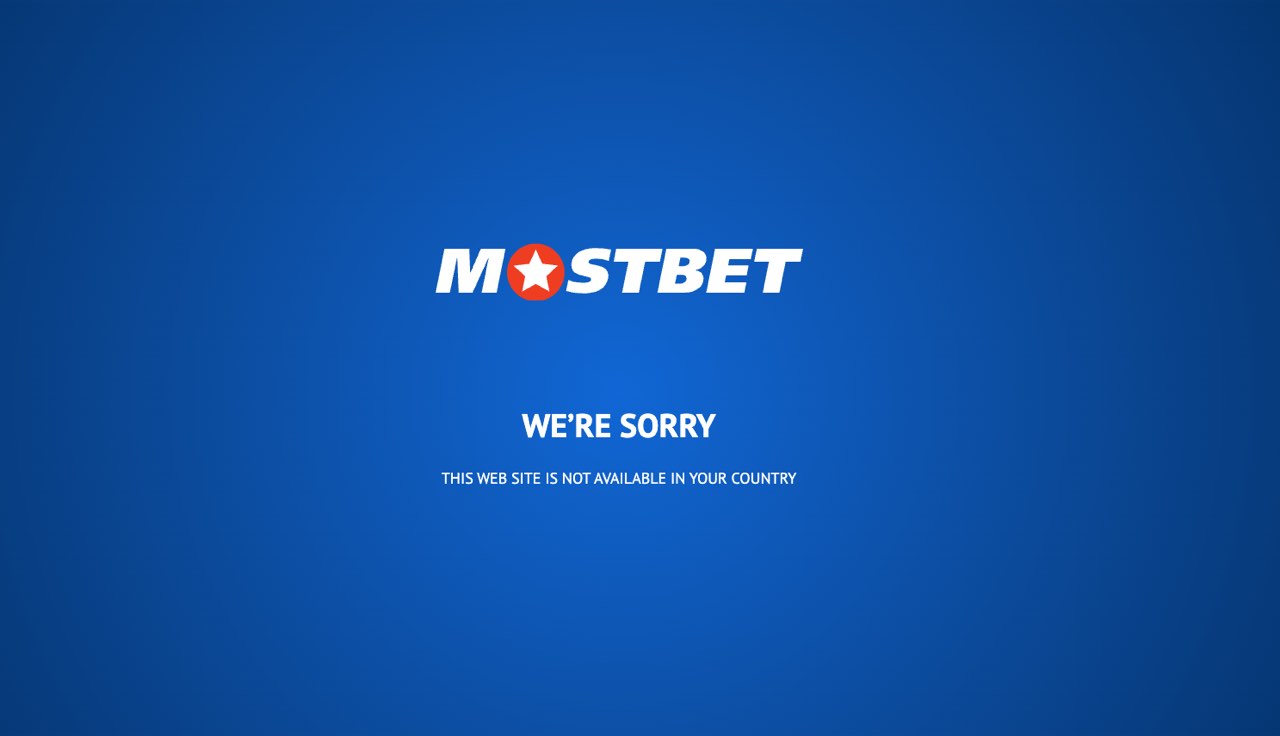 Mostbet screen showing a geo-block message that the website is not available in the user's country