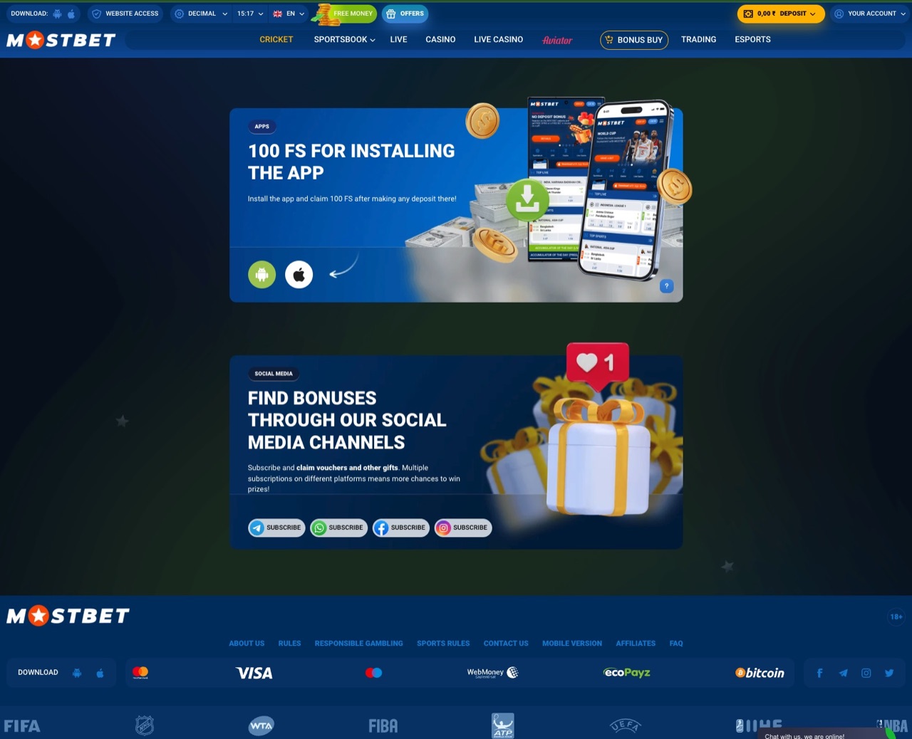 Mostbet app-install page showing the current download flow and app reward banner before installation